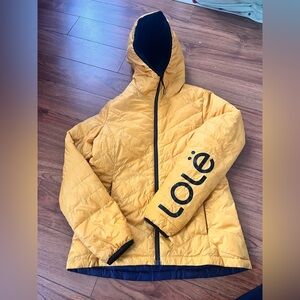 Lole Mustard yellow Émeline reversible Hooded Puffer Jacket